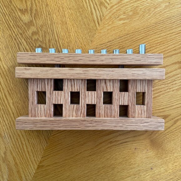 Hanukkah Menorah New Hand Crafted Oak Hardwood Judaica Chanukah Hannukiah - Picture 2 of 9